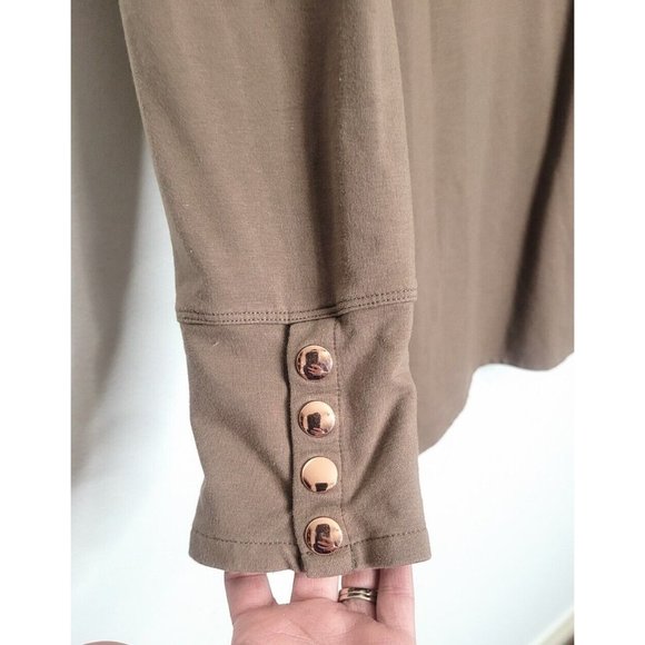 Soft Surroundings Valerie Cowl Neck Tunic Top Women's Size L Taupe Brown - Picture 3 of 7